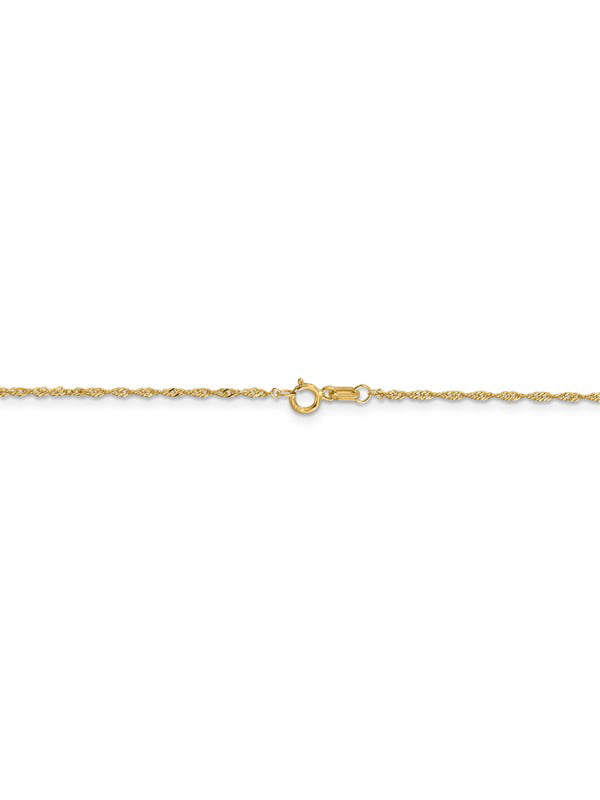 Singapore Chain Necklace 1mm 24 Inch 14k Yellow Gold
