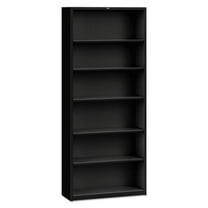 HON HS82ABC.P 34.5 in. x 12.63 in. x 81.13 in. 6-Shelf Metal Bookcase - Black