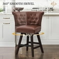 thumbnail image 4 of Dycanpo 26" Swivel Bar Stools Set of 2 with Back & Footrest, Counter Stools for Kitchen ,Brown-Faux Leather, 4 of 11