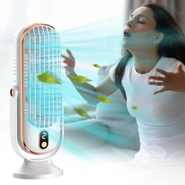 Abs Desktop Portable Fan, Usb Powered Mini Air Cooler With 5 Speed Settings, for Vehicle and Household Use, White
