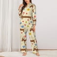 thumbnail image 2 of Pajama Sets for Women 2 Pcs, Dachshund Dog Puppy No.1008 Button Down Long Sleeve Sleepwear Lounge PJ Sets, 2 of 6
