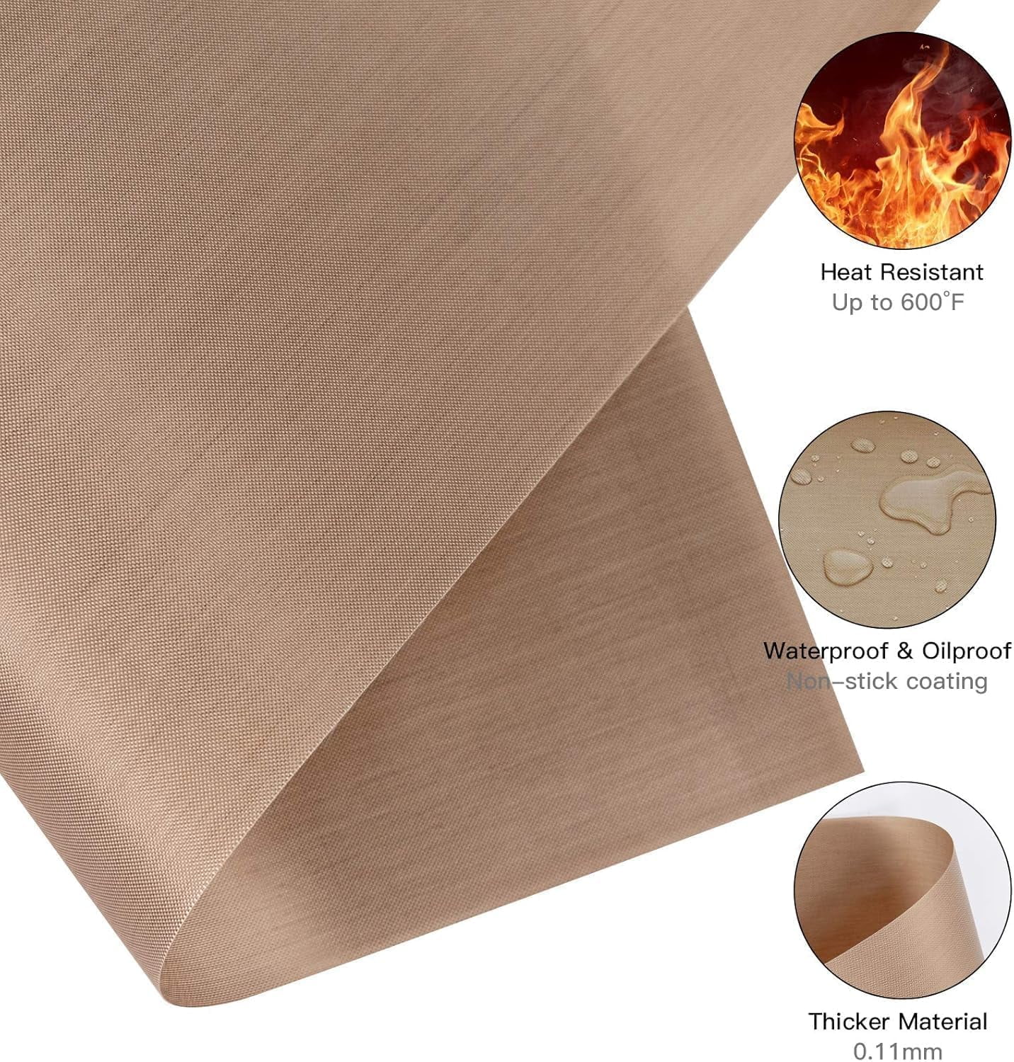 10 Pack PTFE Teflon Sheet for Heat Press - 16" x 12" Non Stick Teflon Sheets for Vinyl Heat Press Washable Reusable Heat Resistant Craft Mat