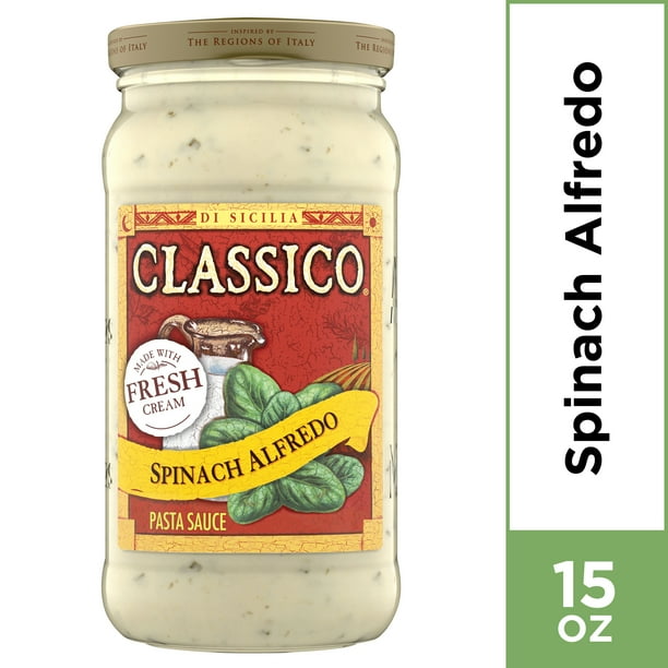 Classico Spinach Alfredo Pasta Sauce, 15 oz Jar - Walmart.com - Walmart.com