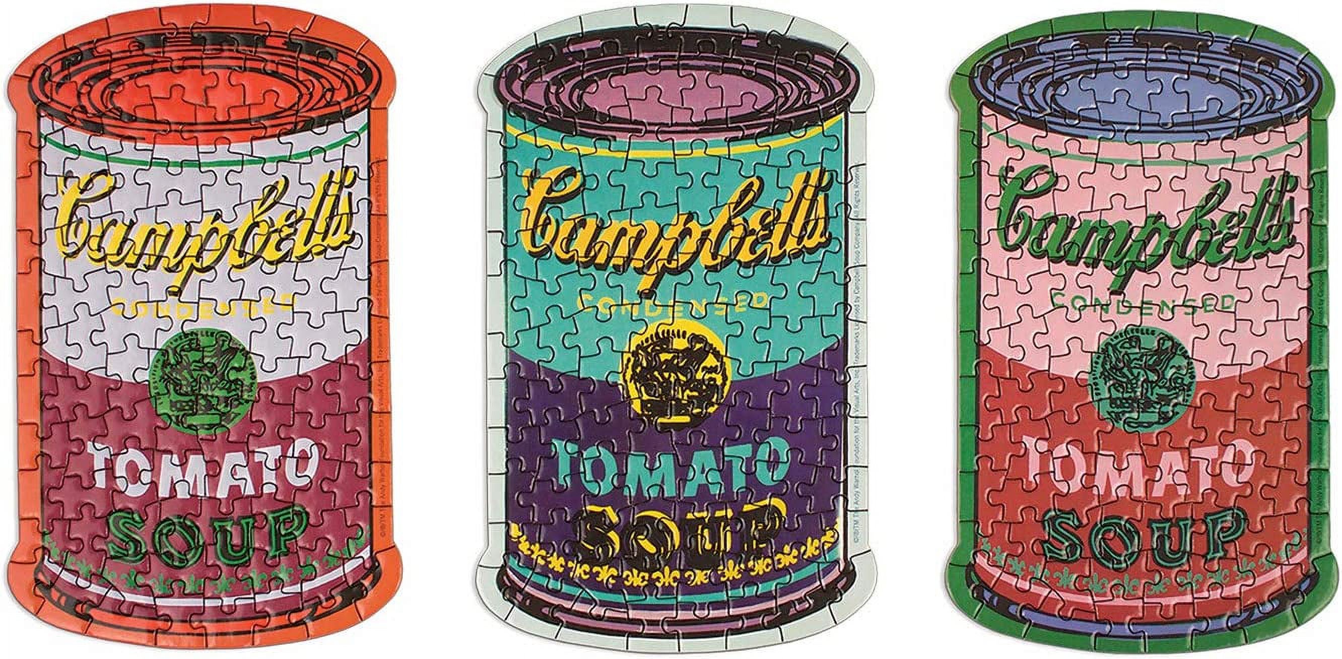 Andy Warhol Soup Cans Shaped Jigsaw Puzzles, Cardboard, Set of 3