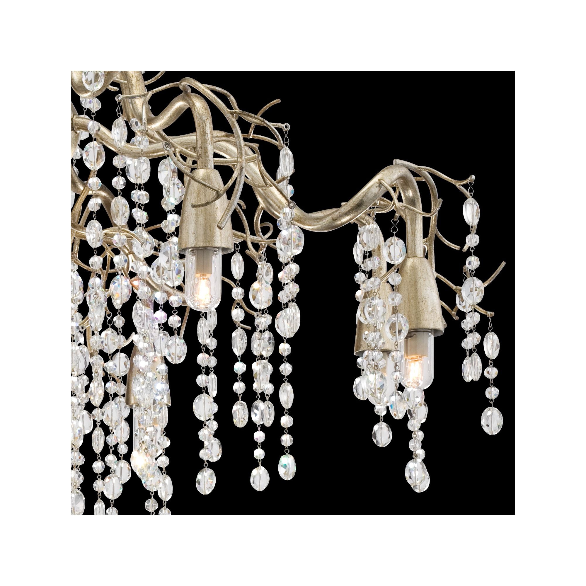 Possini Euro Design Branches Champagne Silver Chandelier 31" Wide Modern Clear Crystal 8-Light Fixture for Dining Room House Kitchen Island Entryway