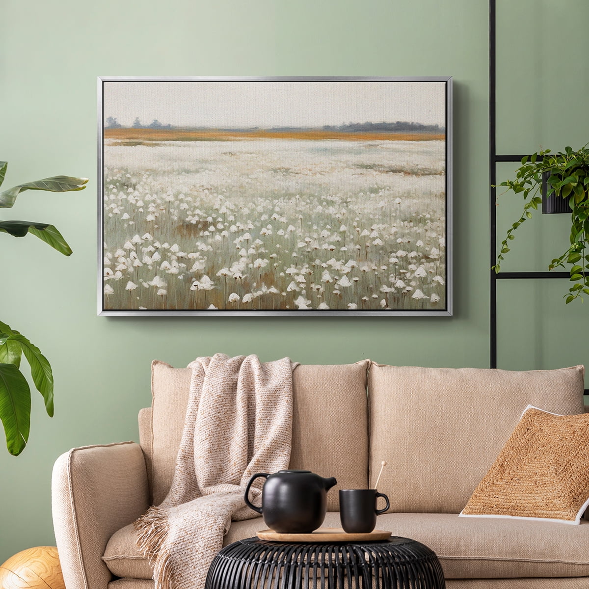Vintage Landscape-XVII By Wexford Home Framed in Silver Wood Gallery Wrapped Canvas 25 in. x 37 in.