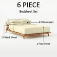 thumbnail image 4 of ABORN 800-Thread-Count, 100% Egyptian Cotton, 6 PC Queen Ivory 10" Deep Pockets, 4 of 8