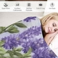 thumbnail image 3 of Fenyluxe Watercolor Lavender Flowers Throw Blanket Ultra Soft Warm All Season Decorative Blankets for Bed Chair Car Sofa Couch Bedroom 40x50in, 3 of 6