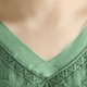 thumbnail image 4 of Camisas de Cuello en V de Manga Corta para las Mujeres Lino Blusas Bordadas Ajuste Suelto Verano Casual Tops de Cuello Redondo, 4 of 5