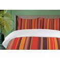 thumbnail image 4 of Ambesonne Geometric Duvet Cover Sets, Tiny and Thick Lines, 2-Queen, Red Brown Yellow, 4 of 6
