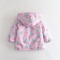 thumbnail image 7 of Girls Outdoor Floral Fleece Lined Light Windproof Jacket with Hood Pink 5-6 Years, 7 of 7