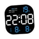 thumbnail image 1 of Reloj de pared digital a pilas o USB con mando a distancia, regulador de intensidad, mesa LED Pantalla azul, 1 of 9