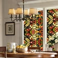 Retro Flower Stained Glass Window Film Removable Bathroom Privacy