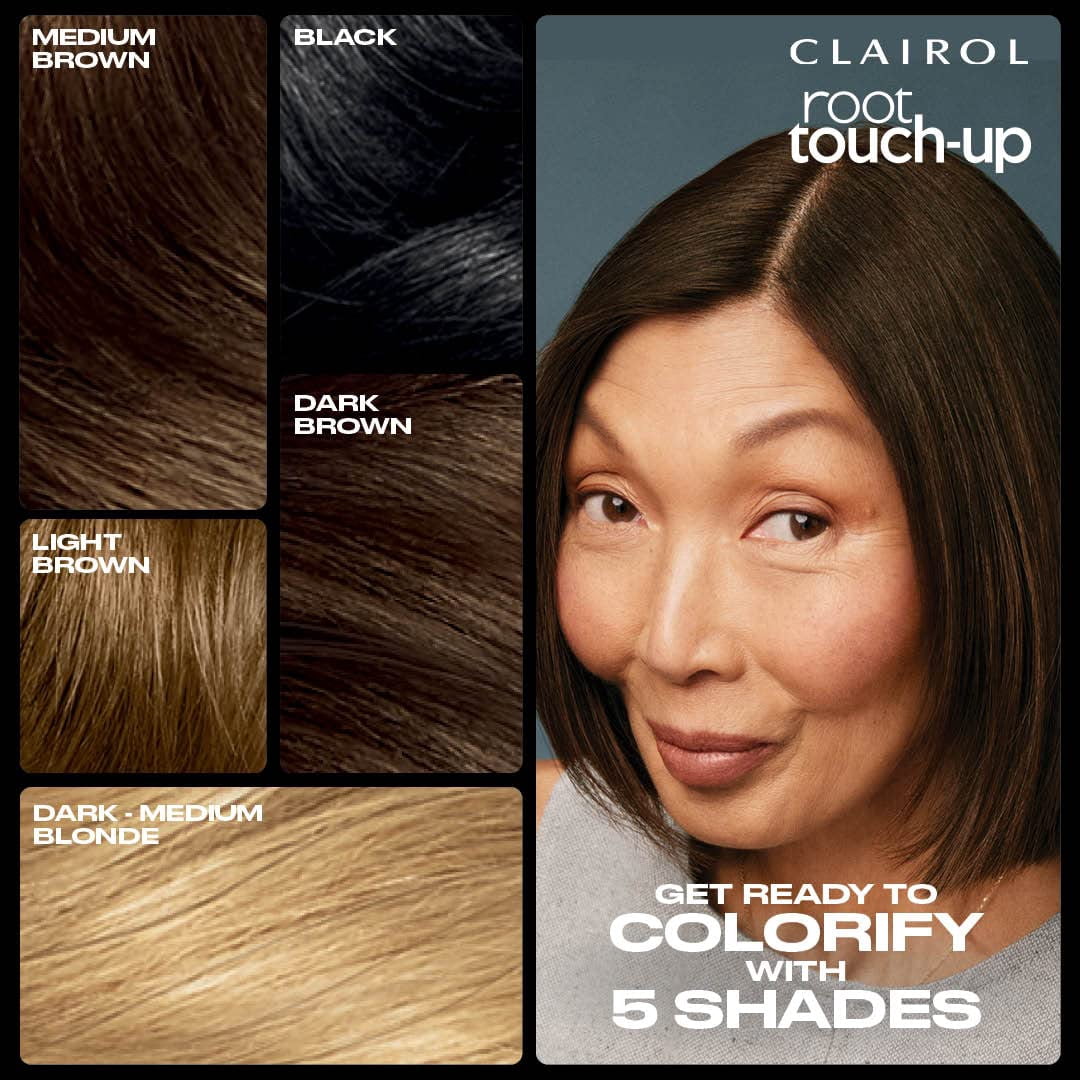 Clairol Root Touch-Up Color + Volume 2-in-1 Temporary Spray, Light Brown Hair Color, Pack of 1