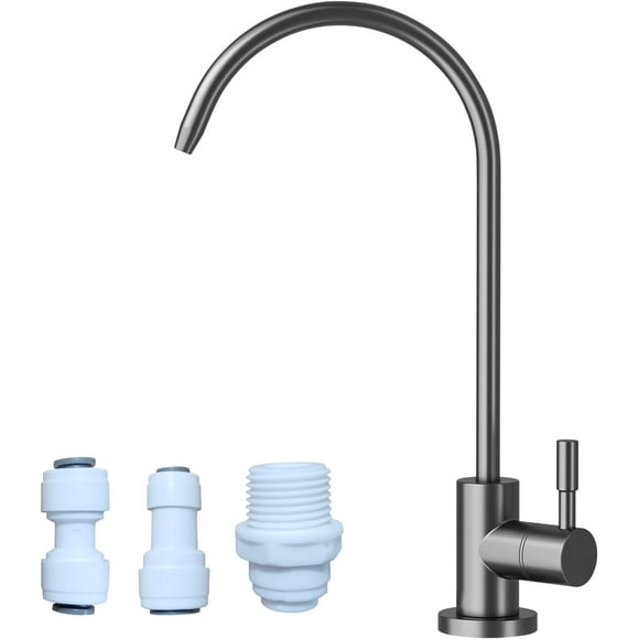 ERDS-Kitchen Direct Drinking Faucet for Non-Air Gap Reverse Osmosis Water Filtration System, Modern RO Kitchen Filter Faucet, 304 Stainless Steel, Reverse Osmosis Faucet.(Gray)