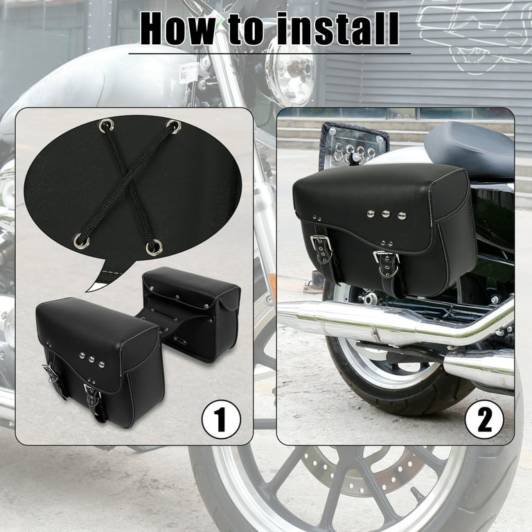 Unique Bargains 1 Pair Motorcycle Saddlebag Side Tool Bags