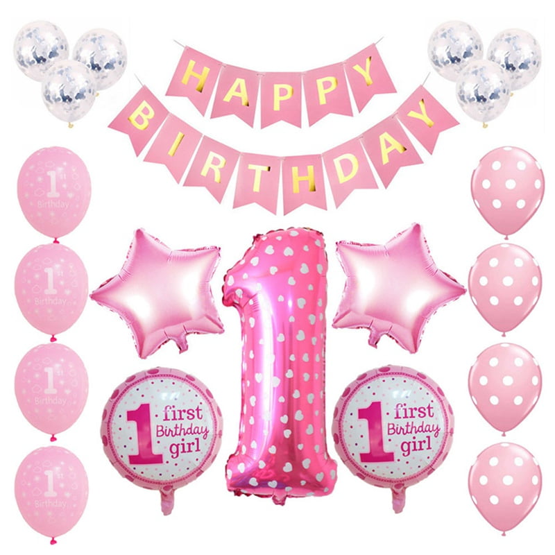 Akoada 1set Birthday Party Balloon Digit 1 Helium Foil Balloons