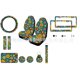 thumbnail image 1 of Juego de 12 fundas universales para asiento delantero de coche con diseño de margaritas de colores, más marco para matrícula, 1 of 2