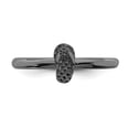 thumbnail image 4 of 925 Sterling Silver Stackable Black-plated Flip Flop Ring Eternity Band Size 5, 4 of 6
