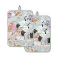 thumbnail image 7 of Yayeee Pot Holders Kitchen Heat Resistant with Pockets 7"x9.8" Cotton Oven Cooking Hot Pads, Colorful Flowers Blossoms, 7 of 7