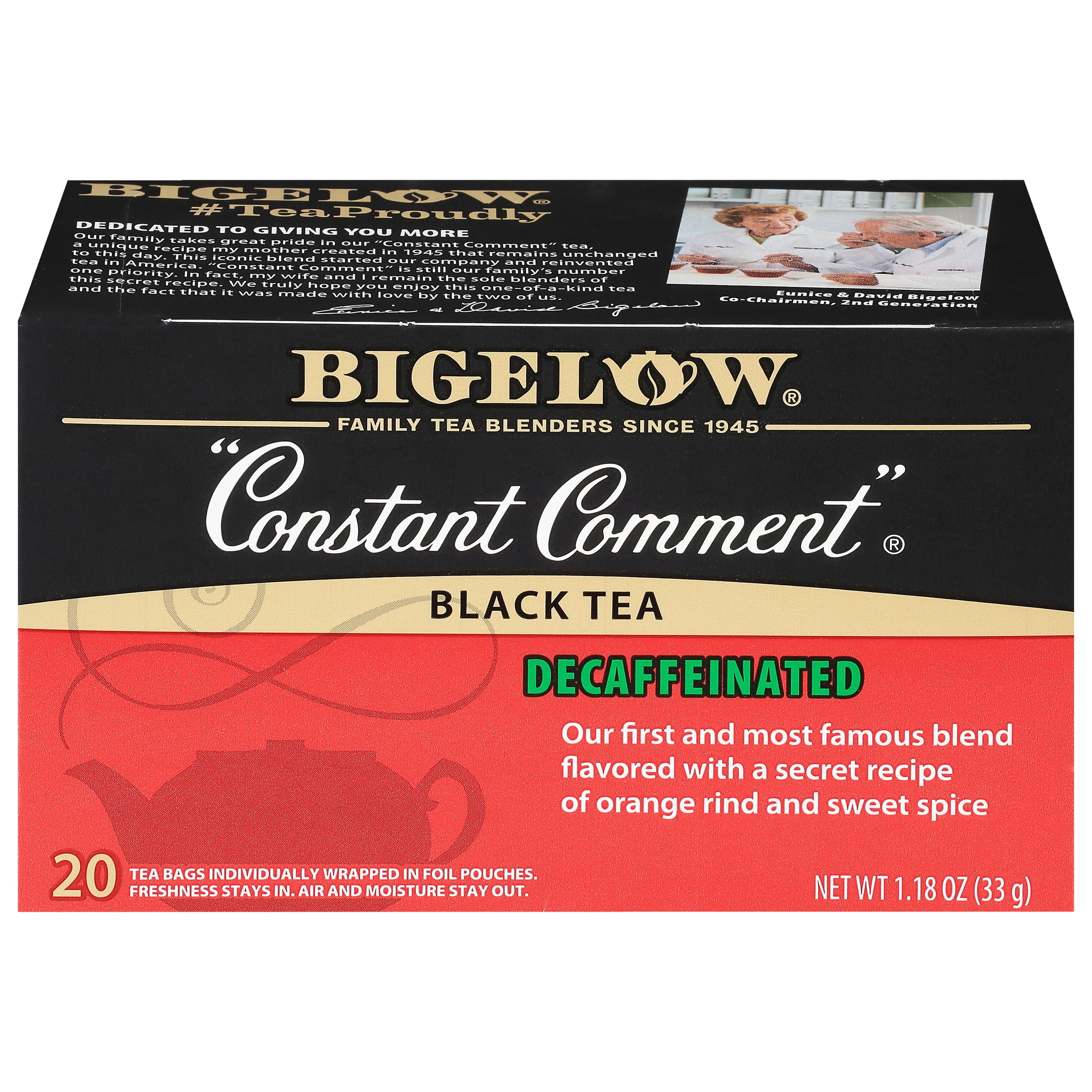 Bigelow Constant Comment, Decaffeinated Black Tea Bags, 20 Count