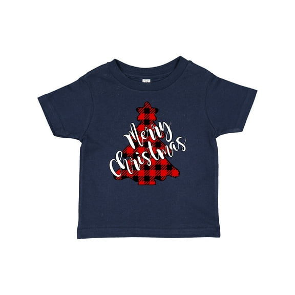 Inktastic Red Buffalo Plaid Christmas Tree Boys or Girls Baby T-Shirt
