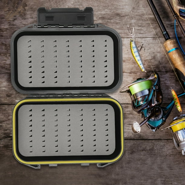 Fishing Tackle Box,Black Portable Fishing Bait Fly Box Fishing Bait Storage  Case Proven Performance