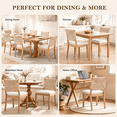 thumbnail image 6 of Dining Chairs Set of 2, Farmhouse Rope Rattan Kitchen Chairs with Rope Woven Back, LEGAHOME Upholstered Beige Dining Room Chairs, Wood Side Chair for Kitchen Dining Room, 6 of 9