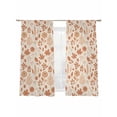 thumbnail image 2 of Sheer Curtains 72 Inches Long 2 Panels, Wildflower Abstract Maple Leaf Rod Pocket Curtain Voile Draperies, Country Orange Floral Light Filtering Window Treatment for Living Room Kitchen Bedroom, 2 of 8