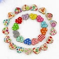 thumbnail image 4 of HEVIRGO 100Pcs Multicolor Heart Shaped 2 Holes Wood Sewing Scrapbooking Buttons, 4 of 10