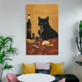 thumbnail image 6 of Black Cat Drinking Wine Poster Poster Cool Artworks Painting Wall Art Canvas Prints Hanging Picture Home Decor Posters Gift 08x12inch(20x30cm), 6 of 6