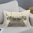 thumbnail image 2 of Throw Pillow Covers Writer Hand Drawn Vintage Typewriter Sketch Publishing Old Editor Cushion Pillow Case Home Decor Pillowcase 12x20 Inches, 2 of 6