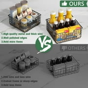 Wire Storage Baskets for Organizing, 2 Pack Kitchen Storage and Organizer with Removable Cork Liner, Household Counter Organizer Baskets for Pantry, Cabinets, Shelf, Laundry, Bathroom
