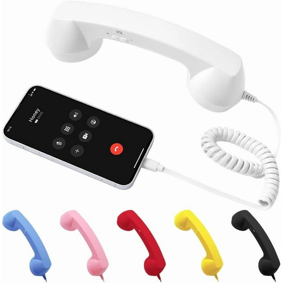 Retro Phone Handset, 2026 New Vintage Retro Telephone Wired Handset Landline Handle Receiver for Cell Mobile Video Conferences, Calls, Meetings