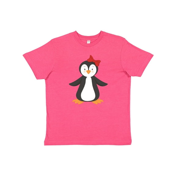Inktastic Cute Penguin, Little Penguin, Penguin with Bow Youth T-Shirt