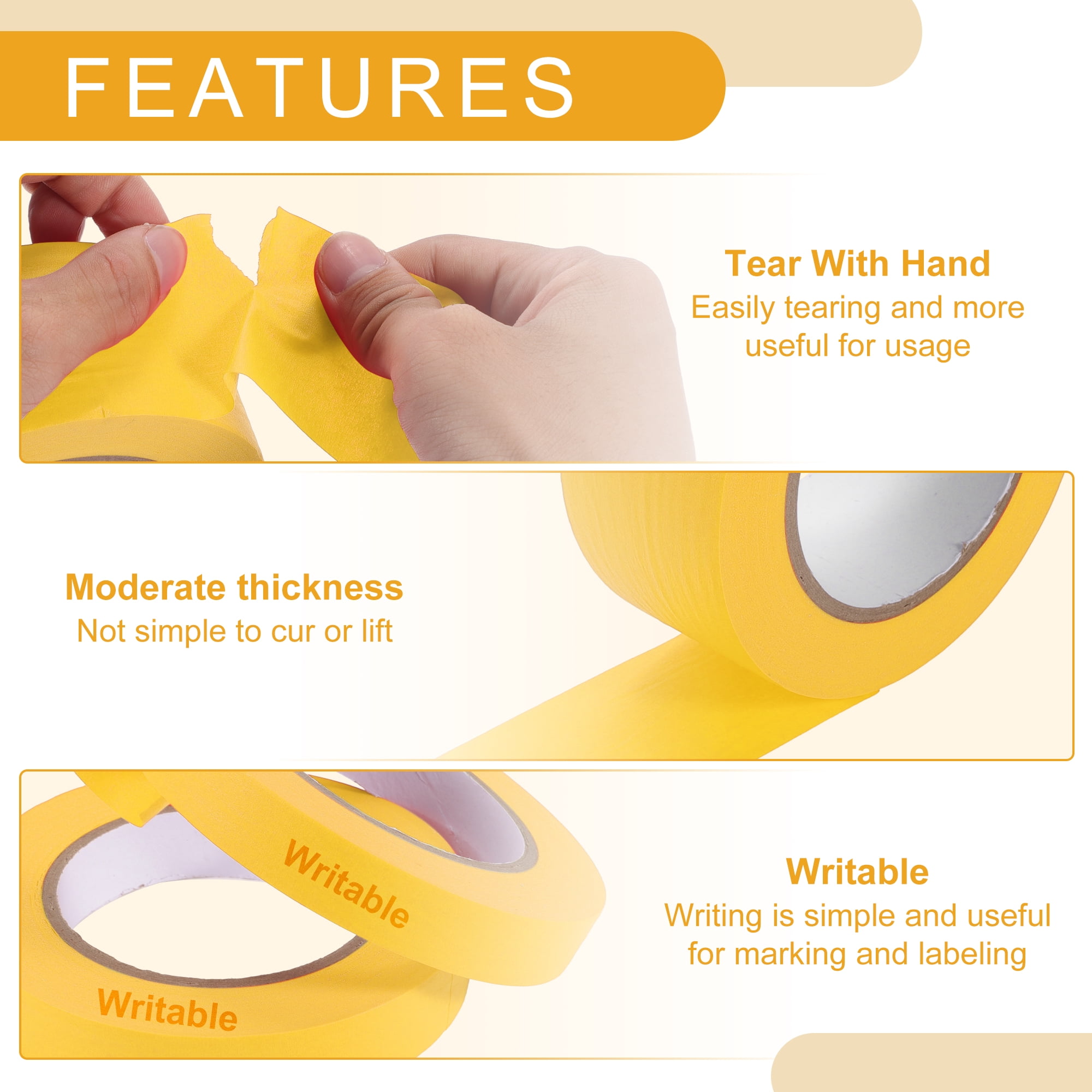 Unique Bargains Universal Painters Tape DIY Car Auto Paint Yellow 2 Inches x 54.7 Yards