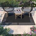 thumbnail image 3 of HOMETRENDS 5 ft. x 7 ft. Charcoal Flatweave Outdoor Rug, 3 Line Border, 3 of 9