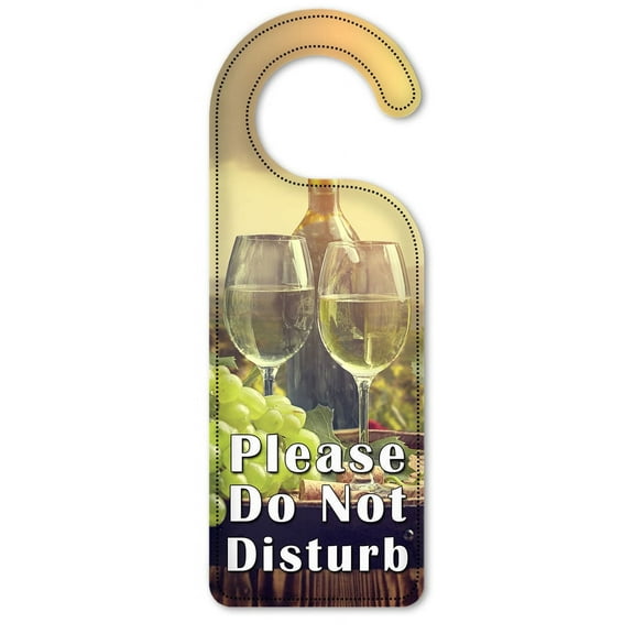 Do Not Disturb Door Knob Hanger Sign - Green Grapes & Wine