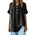 thumbnail image 5 of Womens Work Clothes Kelon Womens Summer Short Sleeve V Neck Boho Tops Business Casual Blouses 2026 Summer Tops Business Causal Dressy Work Top, 5XL, 5 of 5