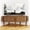 Walnut, variant on Corner TV Stand for 40 inch TV, Curved Corner Entertainment Center with Storage, Mid-Century Modern Media Console with Sliding Doors,for Living Room, Bedroom, Apartment, Walnut