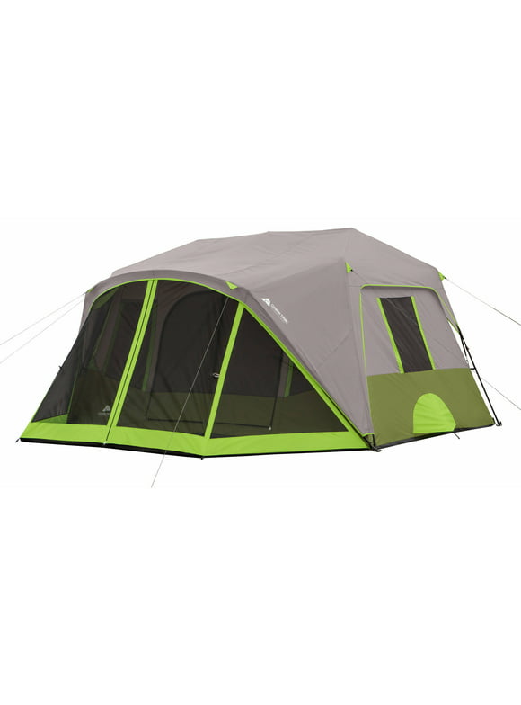 Ozark Trail 14' x 13.5' 9 Person 2 Room Instant Cabin Tent with Screen Room, 30.8 lbs