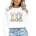 thumbnail image 2 of Ink Printed Image NOT a Quilt Patch - 3 Bunnies Easter Patchwork Pullover White Sweatshirt Adult X-Large, 2 of 7