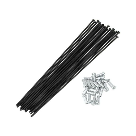 20 Set 14G Straight Pull Bicycle Spokes 165mm Straight Pull Bike Wheel Spokes Carbon Steel Black