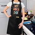 thumbnail image 3 of 2 Pack Adjustable Bib Apron for Cooking & Baking - Fun " BEST ANDECA EVER " Design with 2 Pockets - Perfect for Men & Women Casual Kitchen Chef Apron, 3 of 6