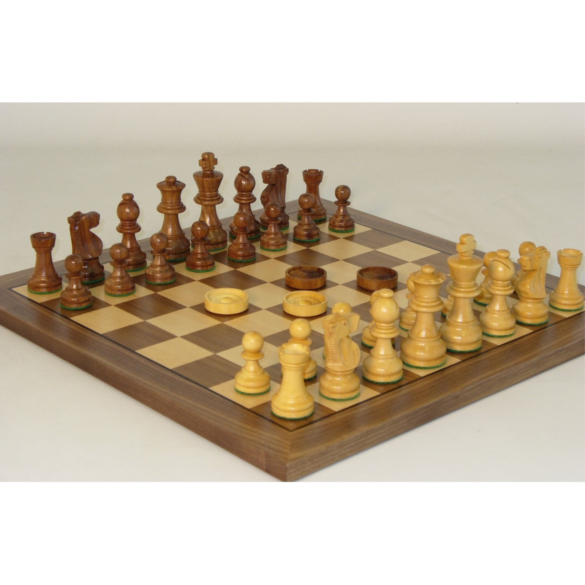TRAIN Chess Set W/ 14" Ebony & Maple Wood Veneer Board
