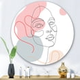 thumbnail image 2 of Designart 'One Line Drawing of Young Girl In Pastel Tones' Modern Circle Metal Wall Art 36x36 - Disc of 36, 2 of 5