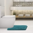 thumbnail image 2 of Bathroom Contour Rug Non Slip Bath Mat Water Absorbent Soft Microfiber Shaggy Bathroom Mat Machine Washable Bath Rug for Bathroom Thick Plush U Shape Toilet Rug (20 x 24, Teal), 2 of 6