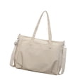 thumbnail image 4 of Bolso bandolera tipo shopper, bolso de mano de moda con cremallera, bolso de hombro para la escuela y los viajes. Beige, 4 of 9