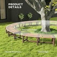 thumbnail image 6 of Outsunny Wooden Garden Bench, Semicircular  Round Outdoor Tree Bench, Wrap Around Park Bench, Brown, 6 of 10
