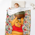 thumbnail image 5 of Fnyko Flannel Throw Blanket Cartoon Winnie the Pooh Printed Soft Fuzzy Flannel Plush Baby Throw Blanket Machine Washable Light Weight All Season Warm Decoration Blanket for Living Room Bed Sofa Office, 5 of 6